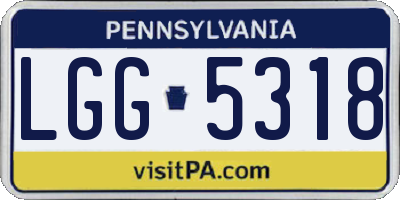 PA license plate LGG5318