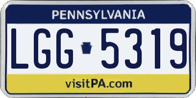 PA license plate LGG5319