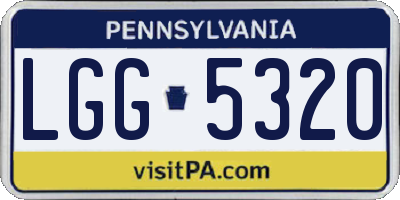 PA license plate LGG5320