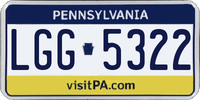 PA license plate LGG5322