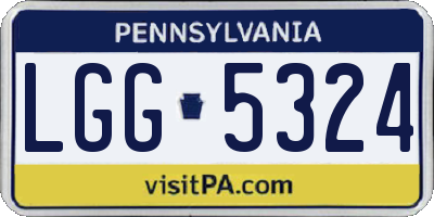 PA license plate LGG5324