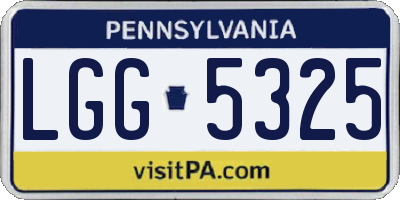 PA license plate LGG5325