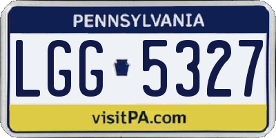 PA license plate LGG5327