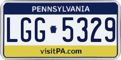 PA license plate LGG5329