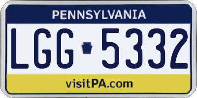PA license plate LGG5332