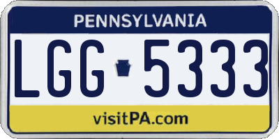 PA license plate LGG5333