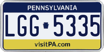 PA license plate LGG5335
