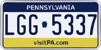 PA license plate LGG5337