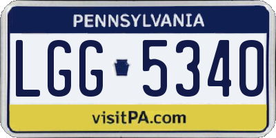 PA license plate LGG5340