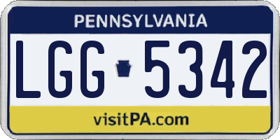 PA license plate LGG5342