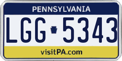 PA license plate LGG5343