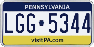 PA license plate LGG5344