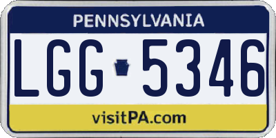 PA license plate LGG5346