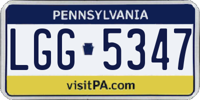 PA license plate LGG5347