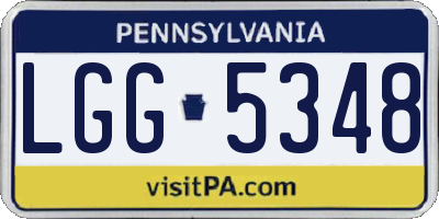 PA license plate LGG5348