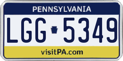 PA license plate LGG5349