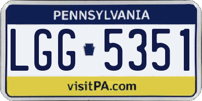PA license plate LGG5351