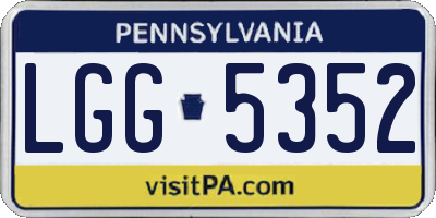 PA license plate LGG5352