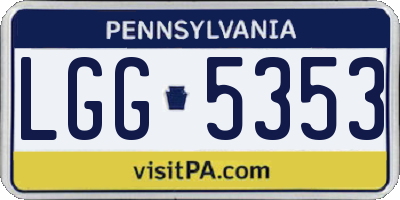 PA license plate LGG5353