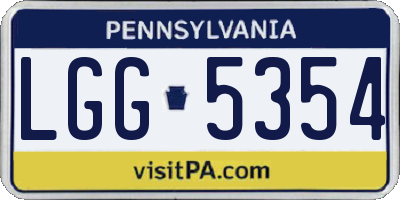 PA license plate LGG5354