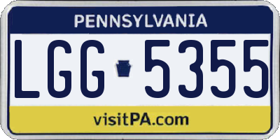 PA license plate LGG5355