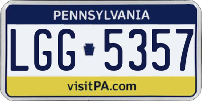 PA license plate LGG5357