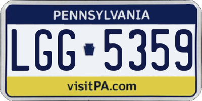 PA license plate LGG5359