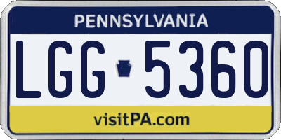 PA license plate LGG5360