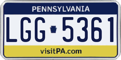 PA license plate LGG5361