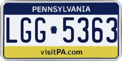 PA license plate LGG5363