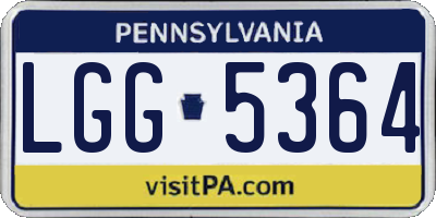 PA license plate LGG5364