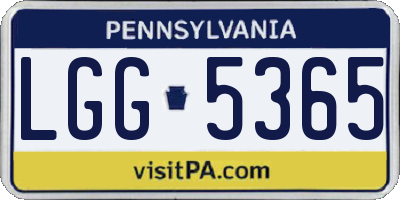 PA license plate LGG5365