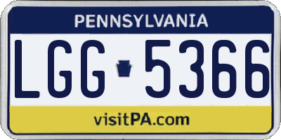 PA license plate LGG5366