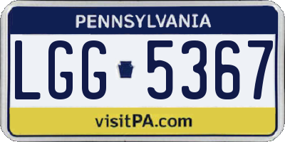 PA license plate LGG5367
