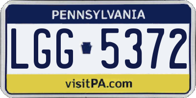 PA license plate LGG5372