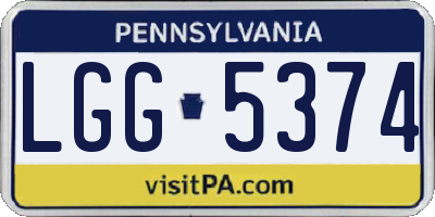 PA license plate LGG5374