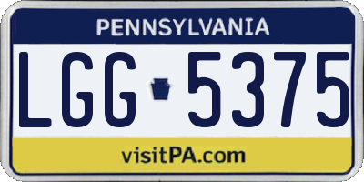PA license plate LGG5375