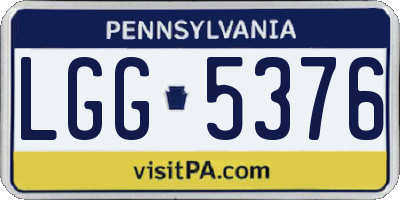 PA license plate LGG5376