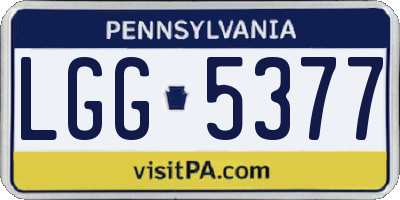 PA license plate LGG5377