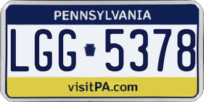 PA license plate LGG5378