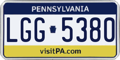 PA license plate LGG5380