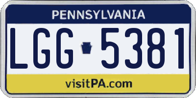 PA license plate LGG5381