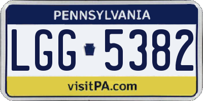 PA license plate LGG5382