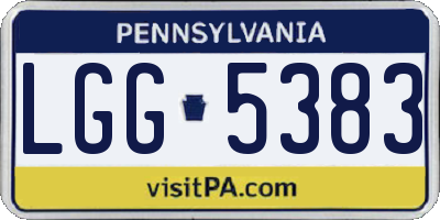 PA license plate LGG5383