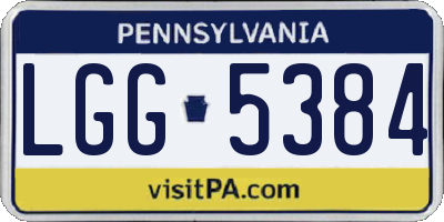PA license plate LGG5384