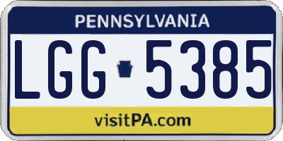 PA license plate LGG5385