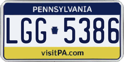 PA license plate LGG5386