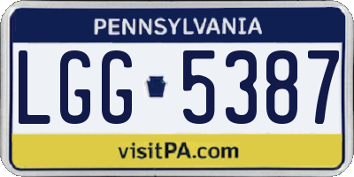 PA license plate LGG5387