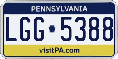 PA license plate LGG5388