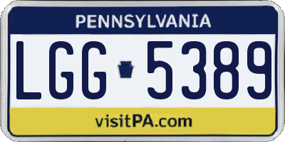 PA license plate LGG5389